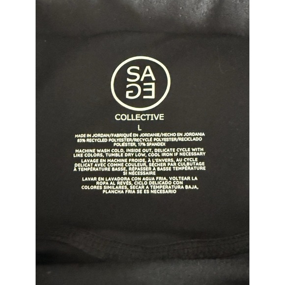 Sage Women's Black Romper Jumpsuit Sz L Activewear Built In Bra Razorback Straps - Picture 14 of 15